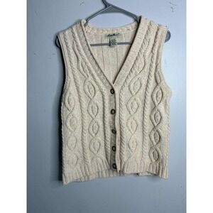 Ivory 100% cotton, Eddie Bauer knit sweater size medium